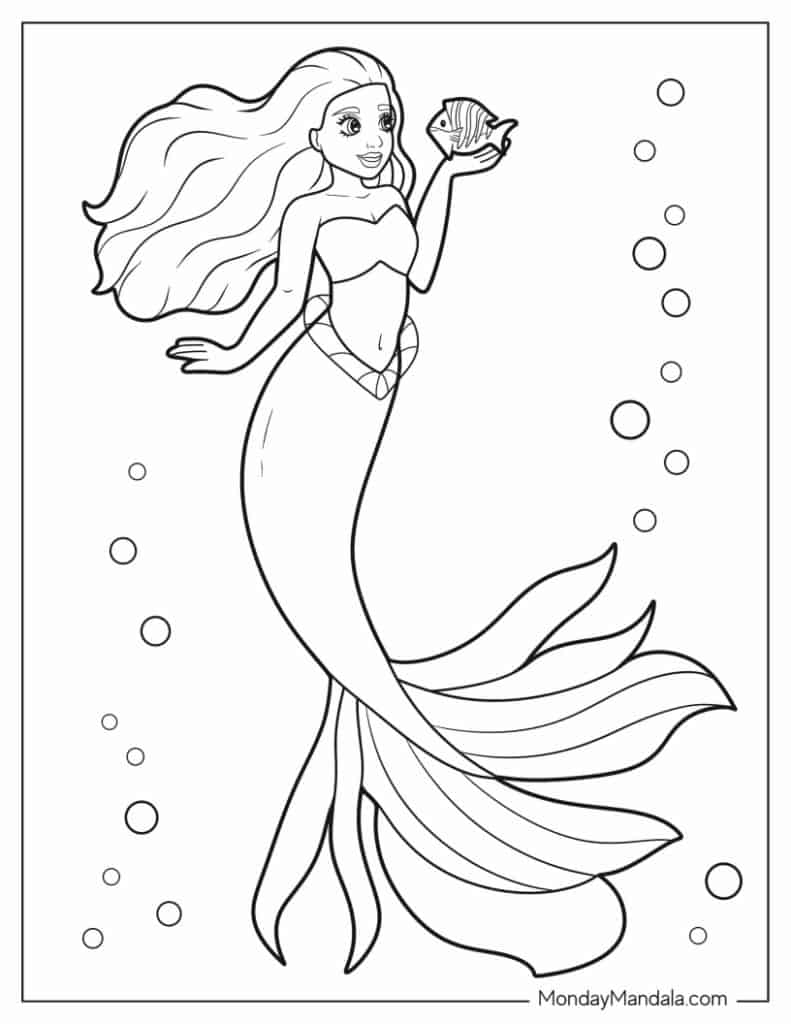 little mermaid coloring pages free printable