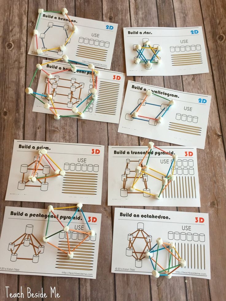 Free Printable Marshmallow And Toothpick Geometry Cards Printable 