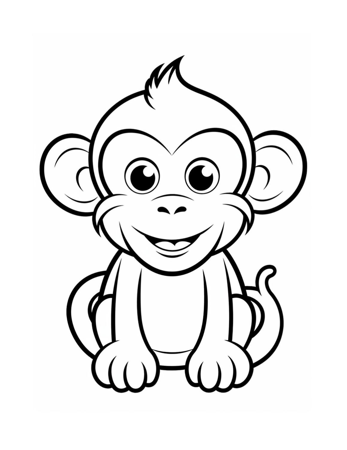 free monkey coloring pages printable