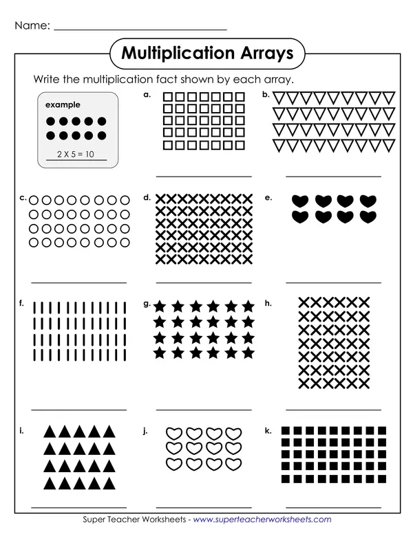 4th grade investigations array cards printable