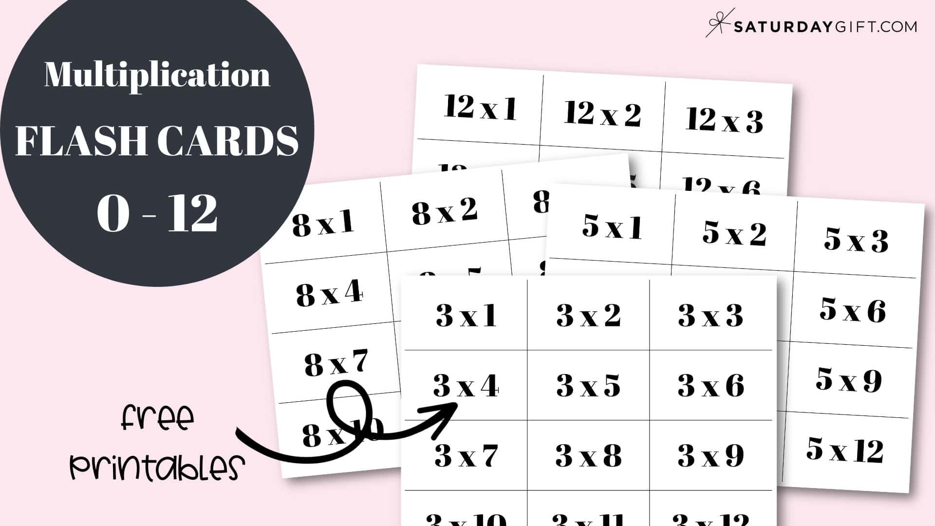 4 inch printable multiplication flash cards