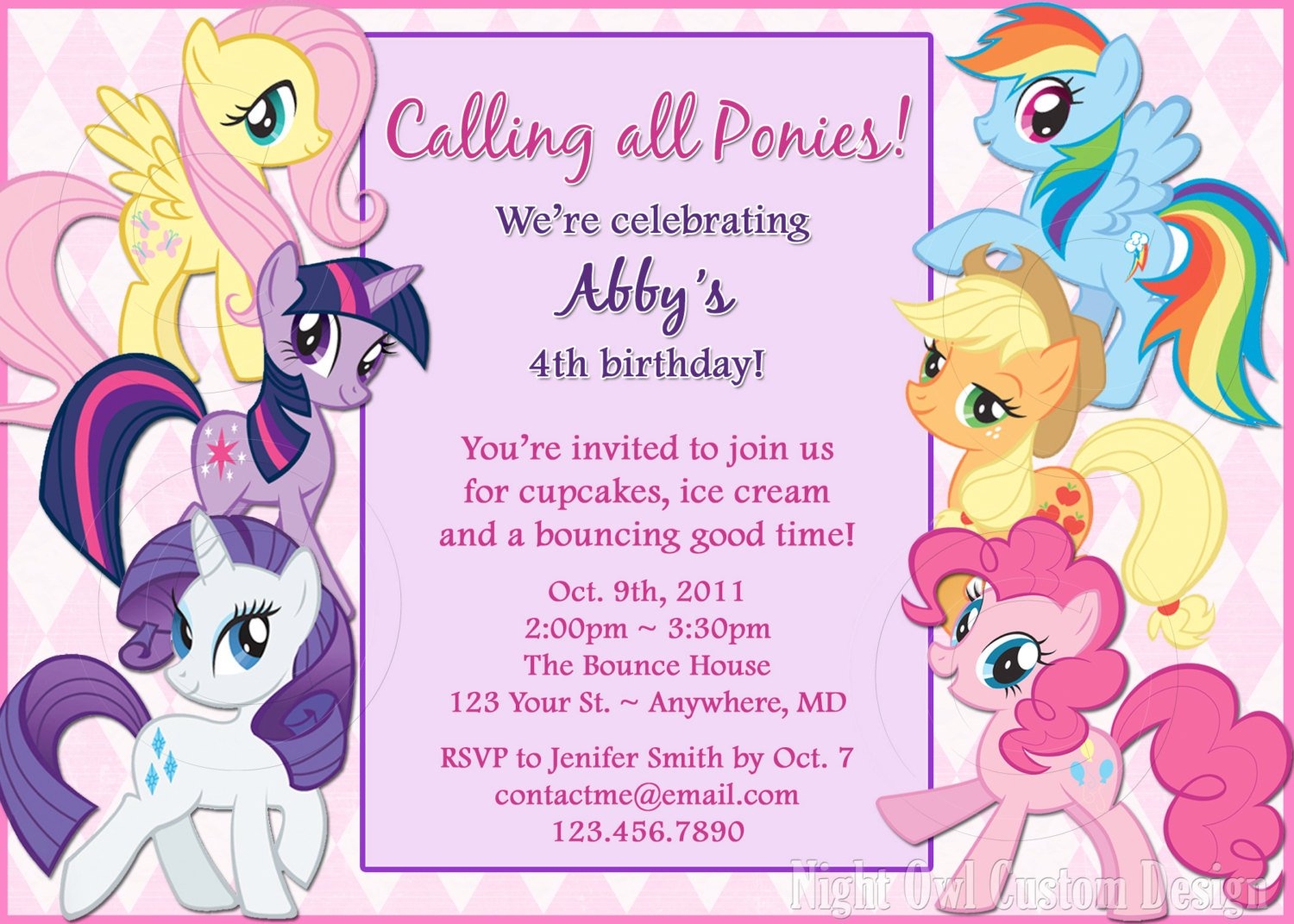 my little pony invitations template free
