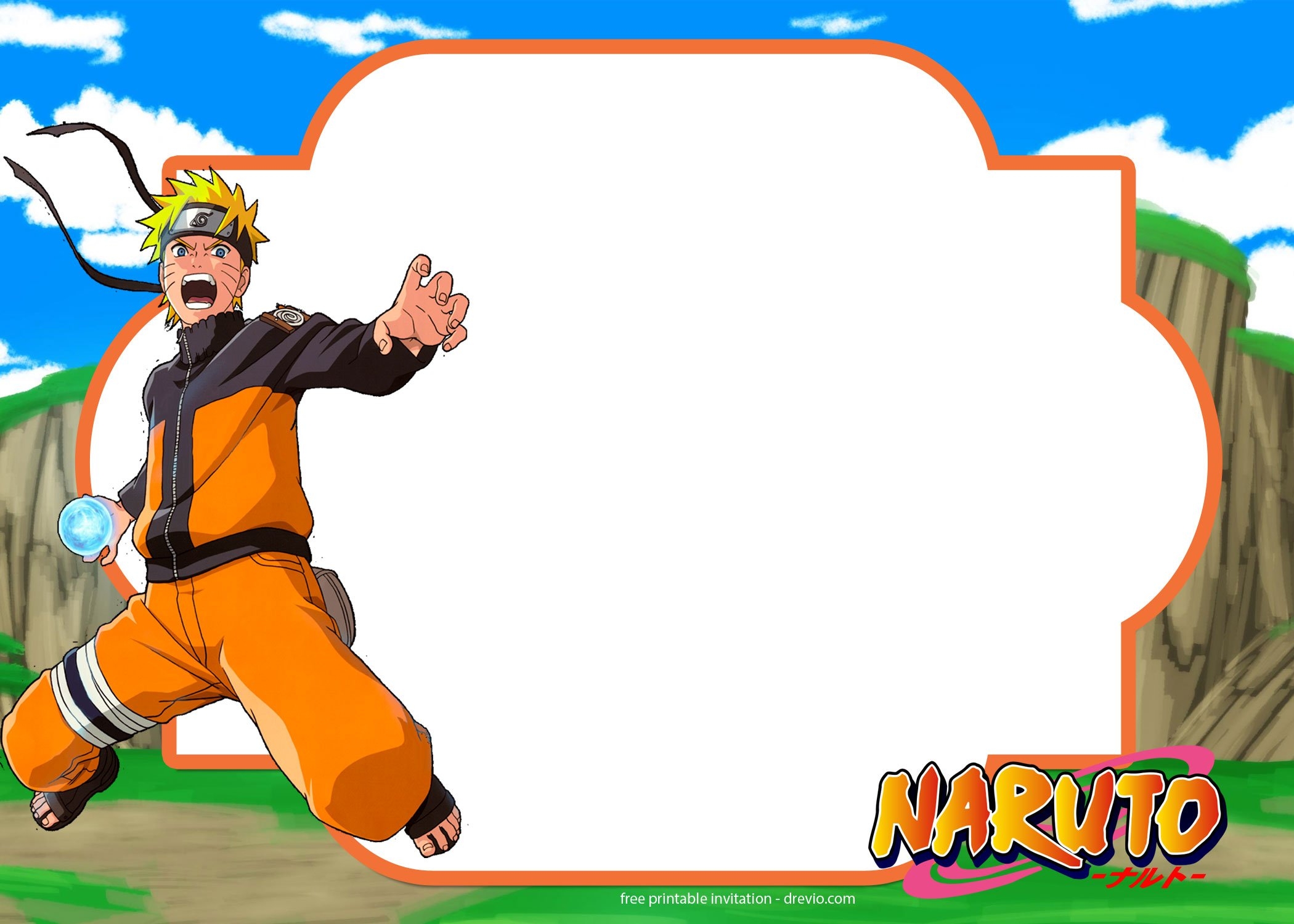 FREE Printable Naruto Birthday Invitation Template DREVIO