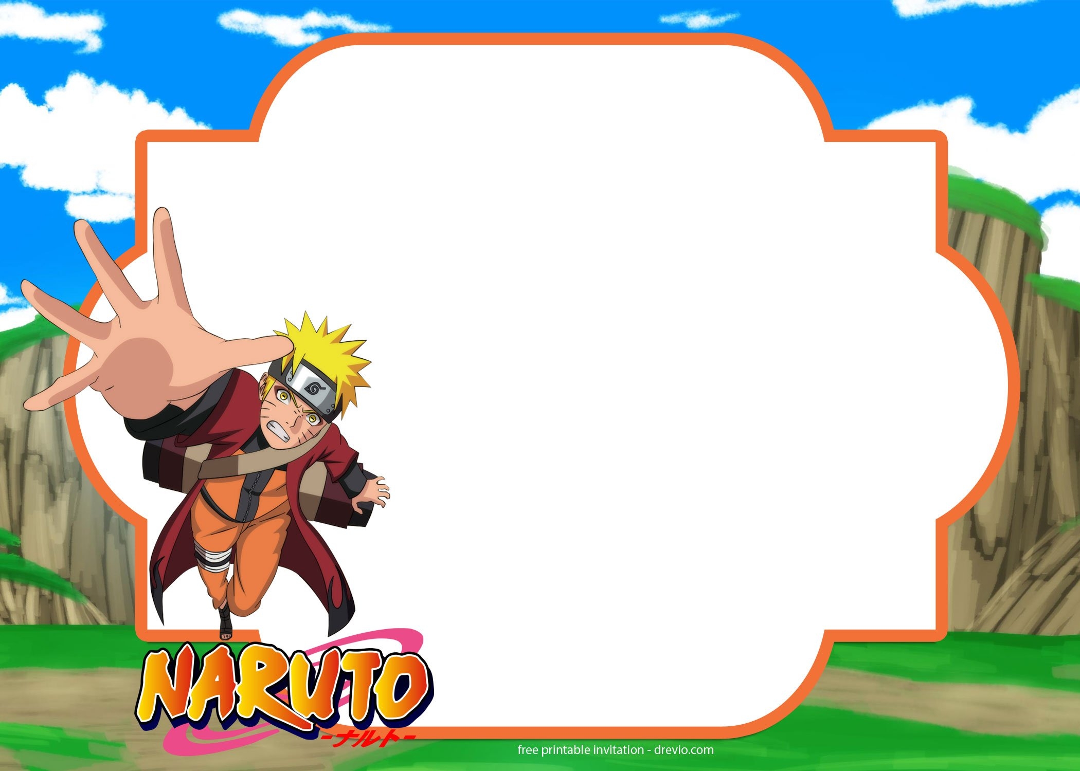 FREE Printable Naruto Birthday Invitation Template DREVIO