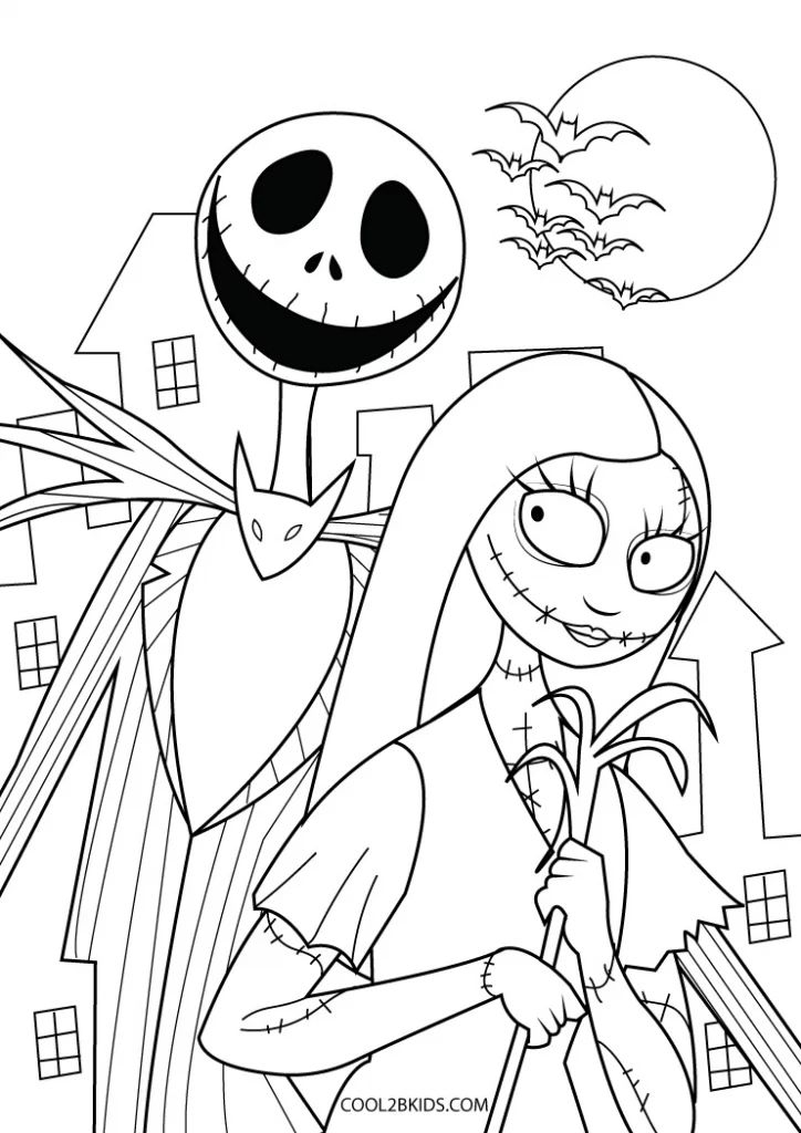 Free Printable Nightmare Before Christmas Coloring Pages For Kids In 