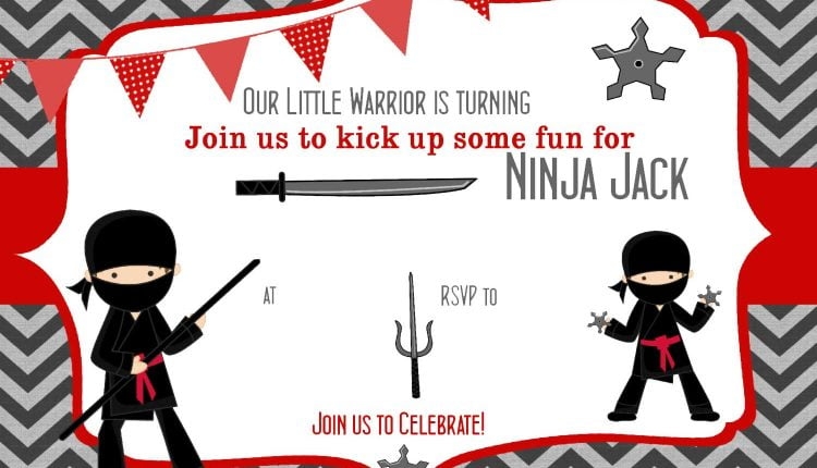 FREE Printable Ninja Invitation Template FREE Printable Birthday