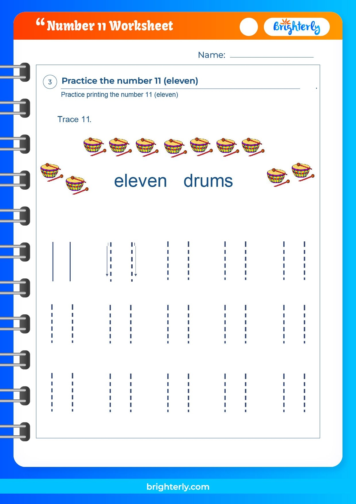 Free Printable Number 11 Eleven Worksheets For Kids PDFs 