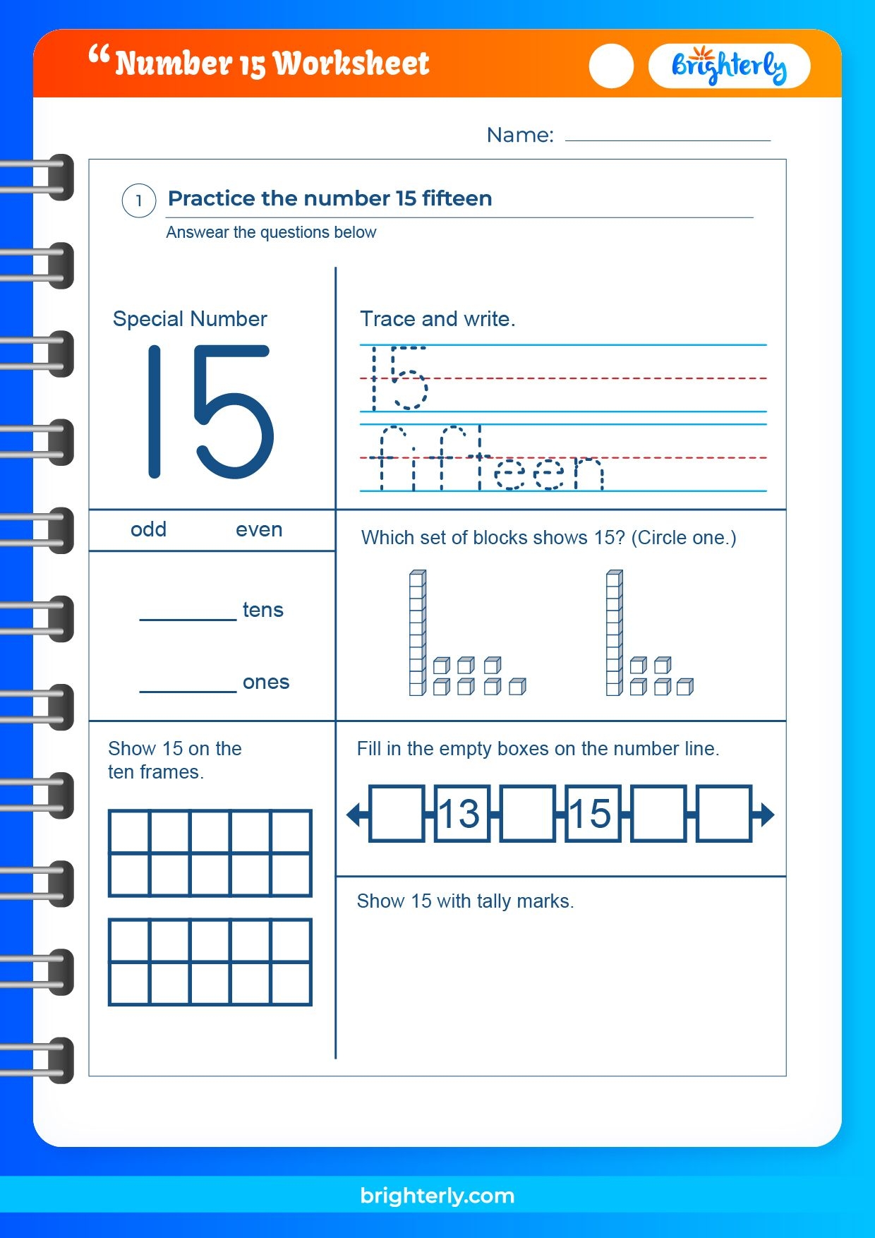 Free Printable Number 15 Fifteen Worksheets For Kids PDFs 