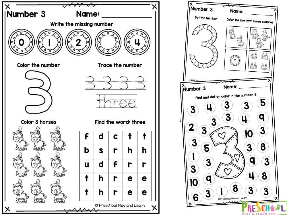 FREE Printable Number Worksheets Counting Tracing 44 OFF