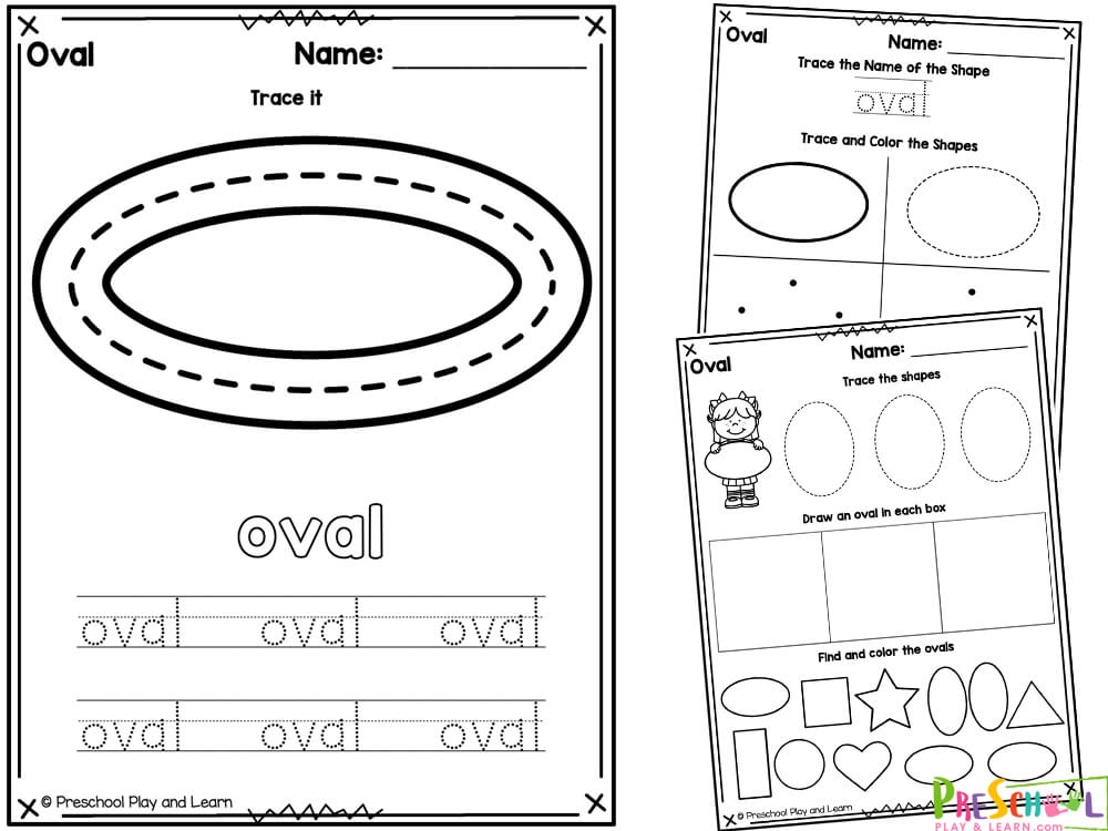 FREE Printable Oval Shape Worksheets For Preschool Worksheets Library