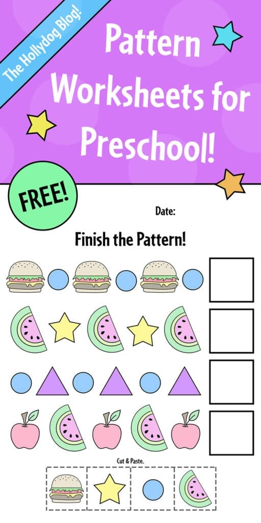 Free Printable Pattern Worksheets For Preschool The Hollydog Blog 