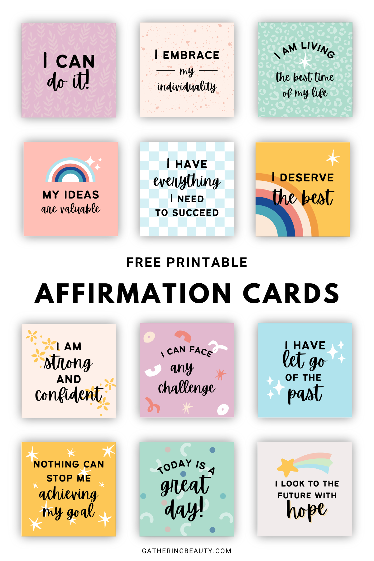 Free Printable Positive Affirmation Cards Printable C Vrogue co