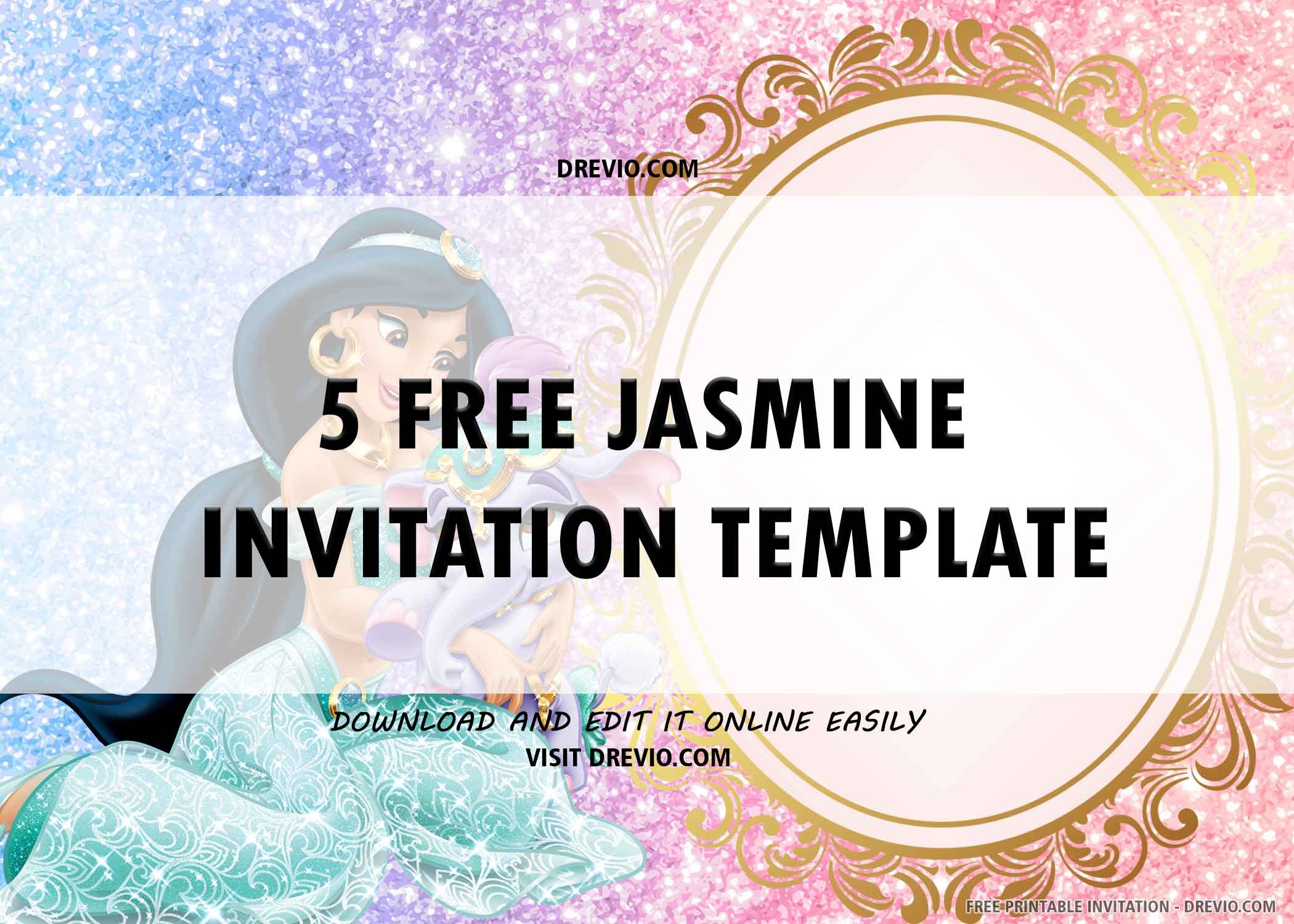 jasmine birthday invitation template free