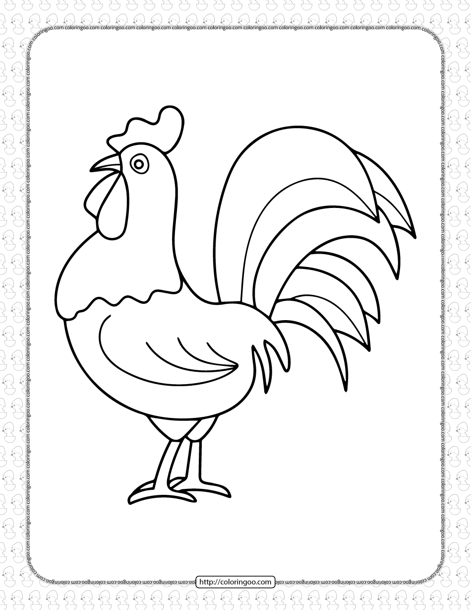 Free Printable Rooster Coloring Pages
