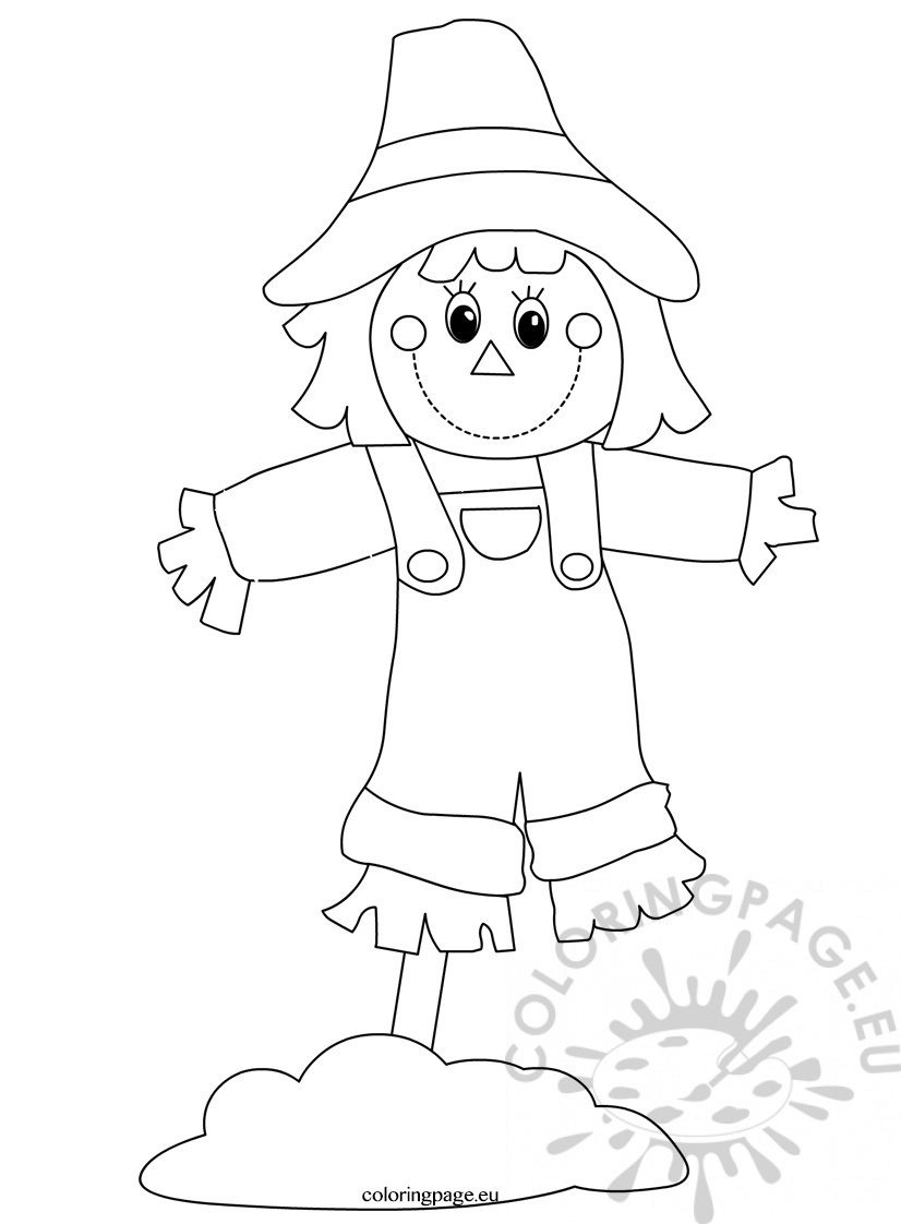 free printable scarecrow coloring page