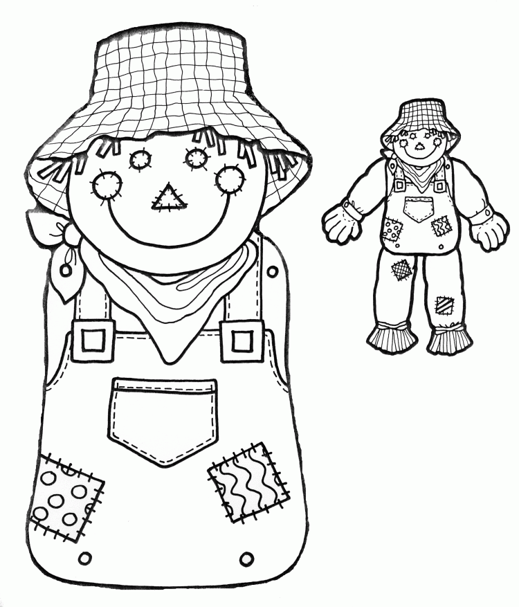 Free Printable Scarecrow Coloring Page