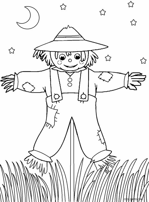 Free Printable Scarecrow Coloring Page