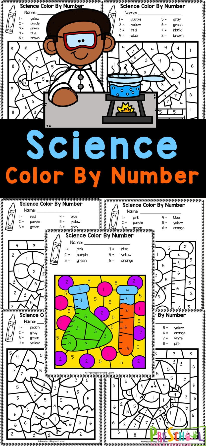  FREE Printable Science Color By Number Worksheets
