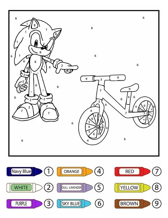 Free Printable Sonic Color By Number Download Print Now 