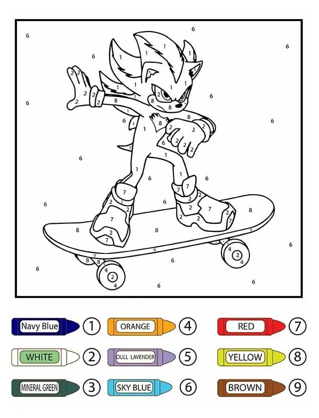 Free Printable Sonic Color By Number Download Print Now 