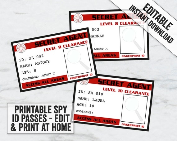 Free Printable Spy Id Cards Download Free Printable Spy Id Cards Png 