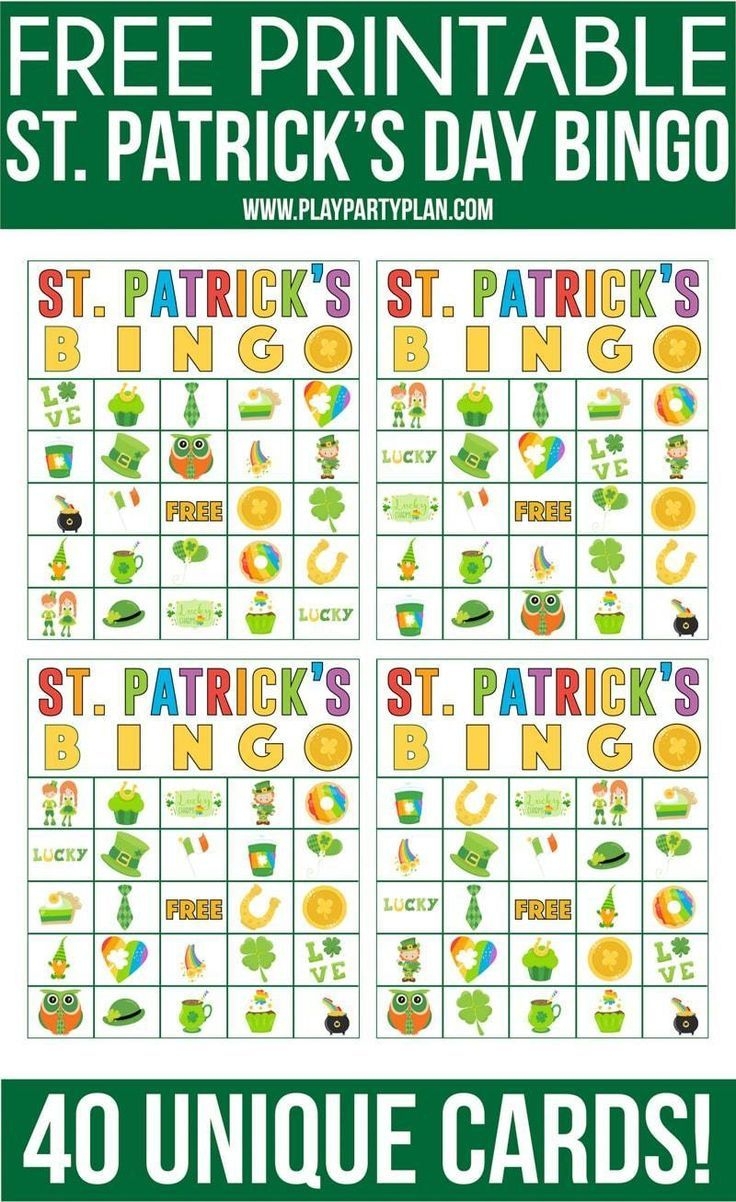 Free Printable St Patrick 39 s Day Bingo Cards Printable Bingo Cards