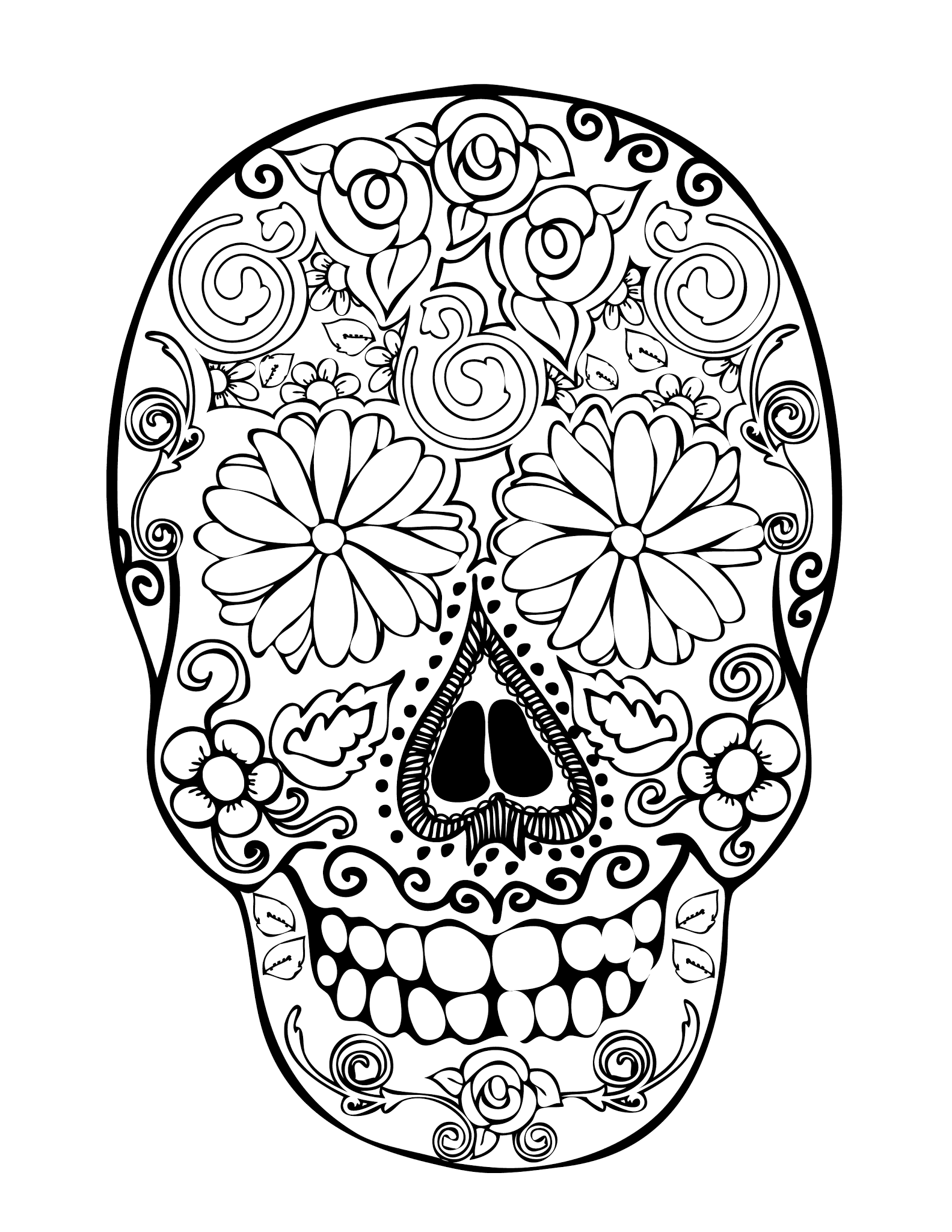 Free Printable Sugar Skull Coloring Pages For Adults Coloring Home