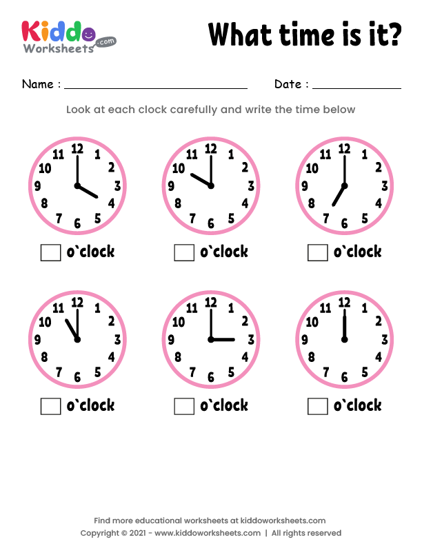 Free Printable Telling Time Worksheet 1 Worksheet Kiddoworksheets 