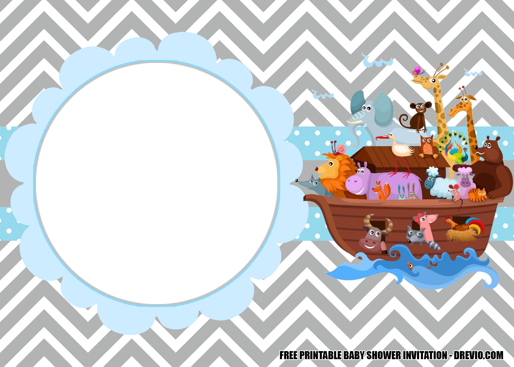 Free Printable Template Noah s Ark Baby Shower Invitation FREE 