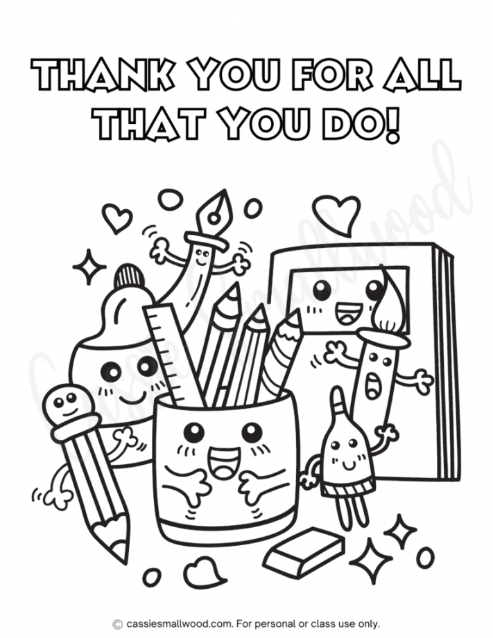 Free Printable Thank You Teacher Coloring Pages FREE Printable HQ