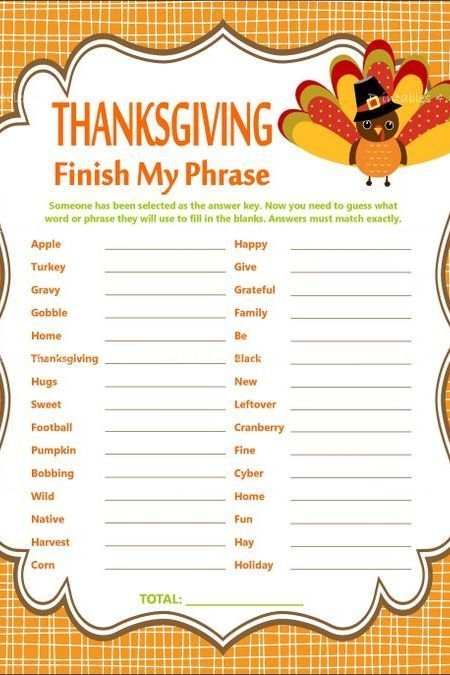 Free Printable Thanksgiving Family Games Free Templates Printable