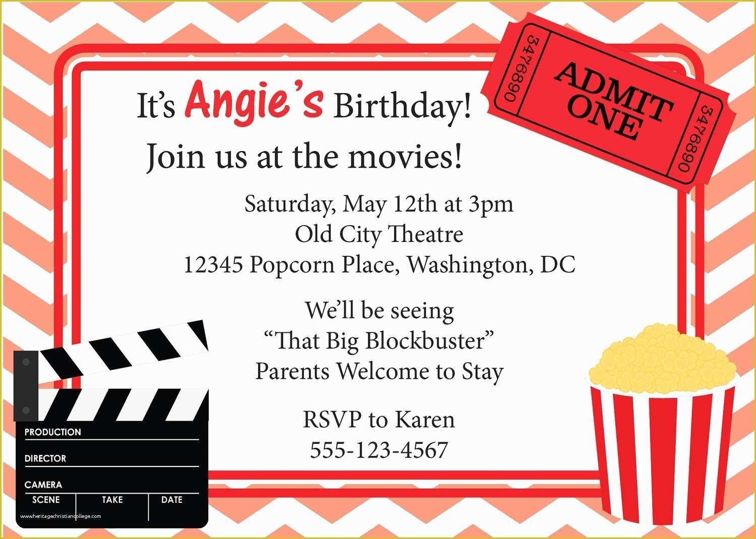 Free Printable Ticket Invitation Templates Of Free Movie Ticket 