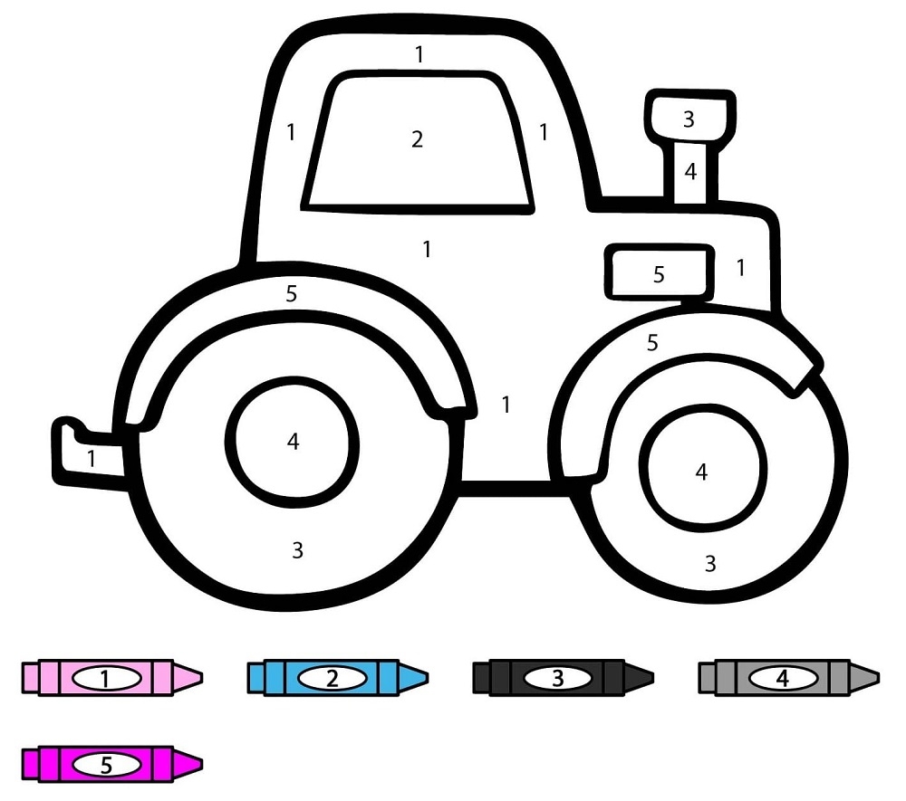 Free Printable Tractor Color By Number Download Print Now