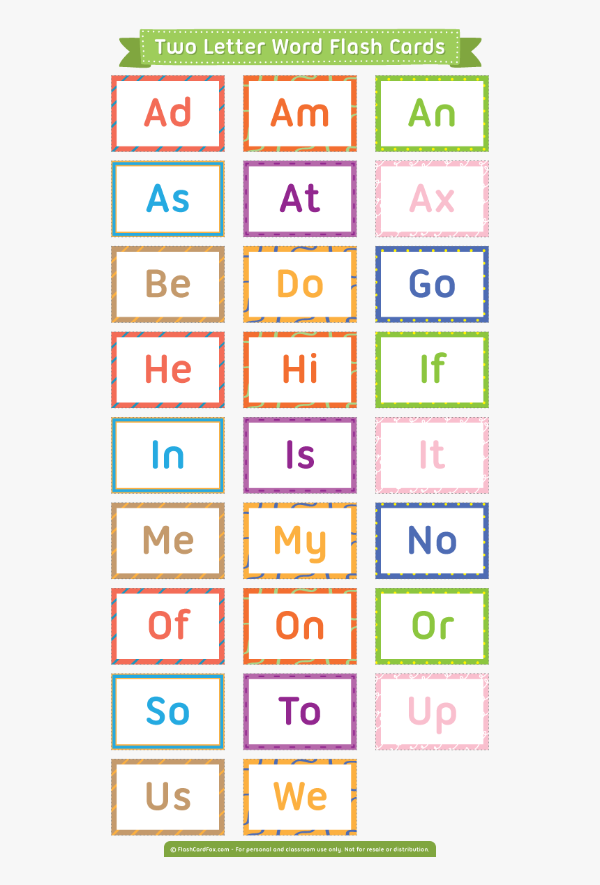 Free Printable Two Letter Words Flash Cards Download Free Printable 