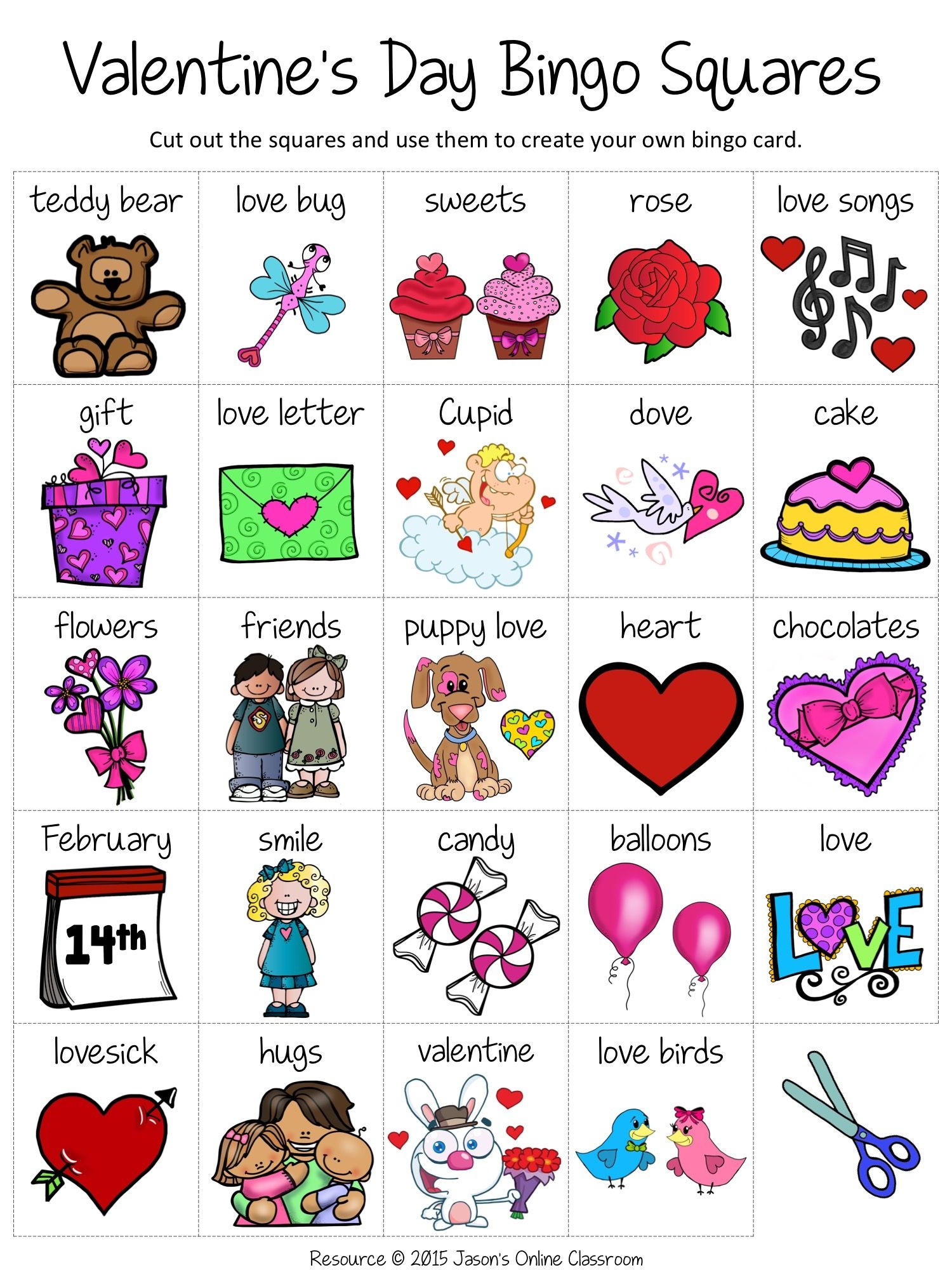 20 printable valentine bingo cards