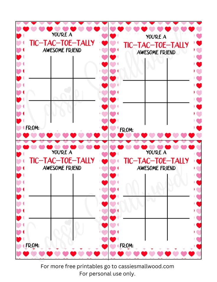 Free Printable Valentine Tic Tac Toe Games Valentines Printables Free