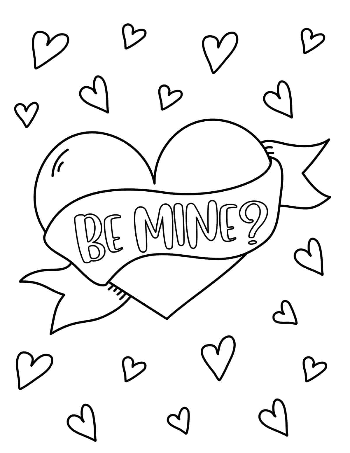 free valentine's day coloring pages