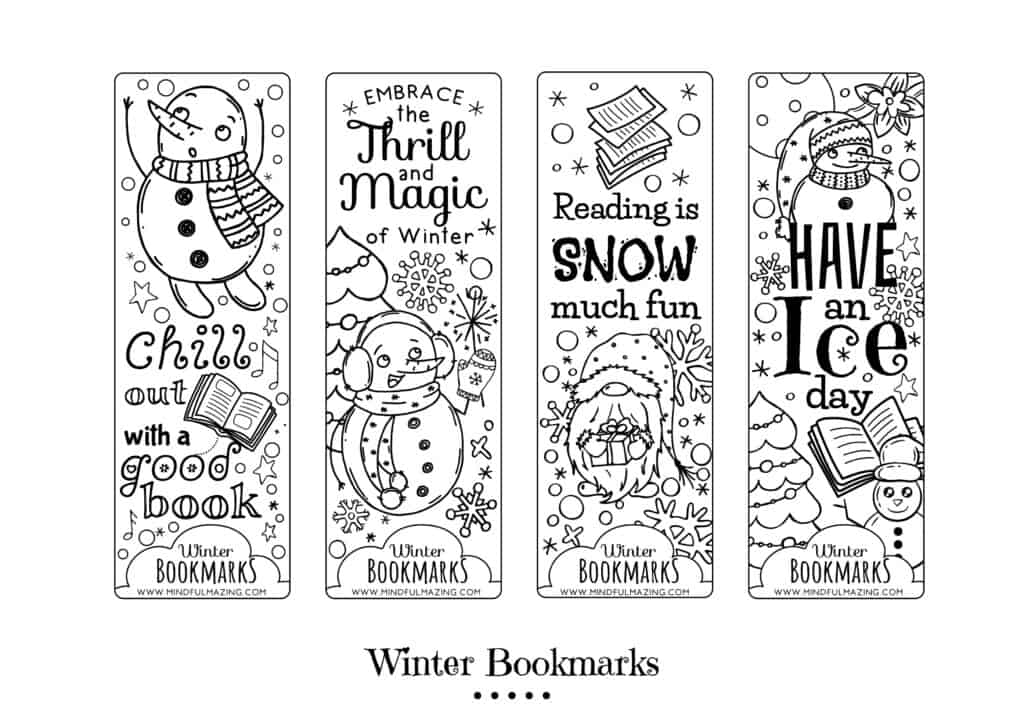 Free Printable Winter Bookmarks To Color Printable Online