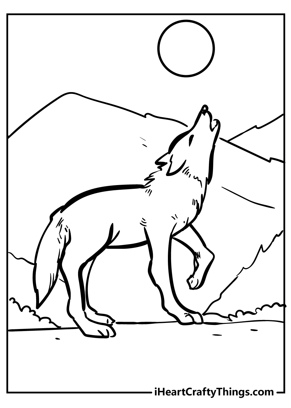 printable pictures of wolves to color