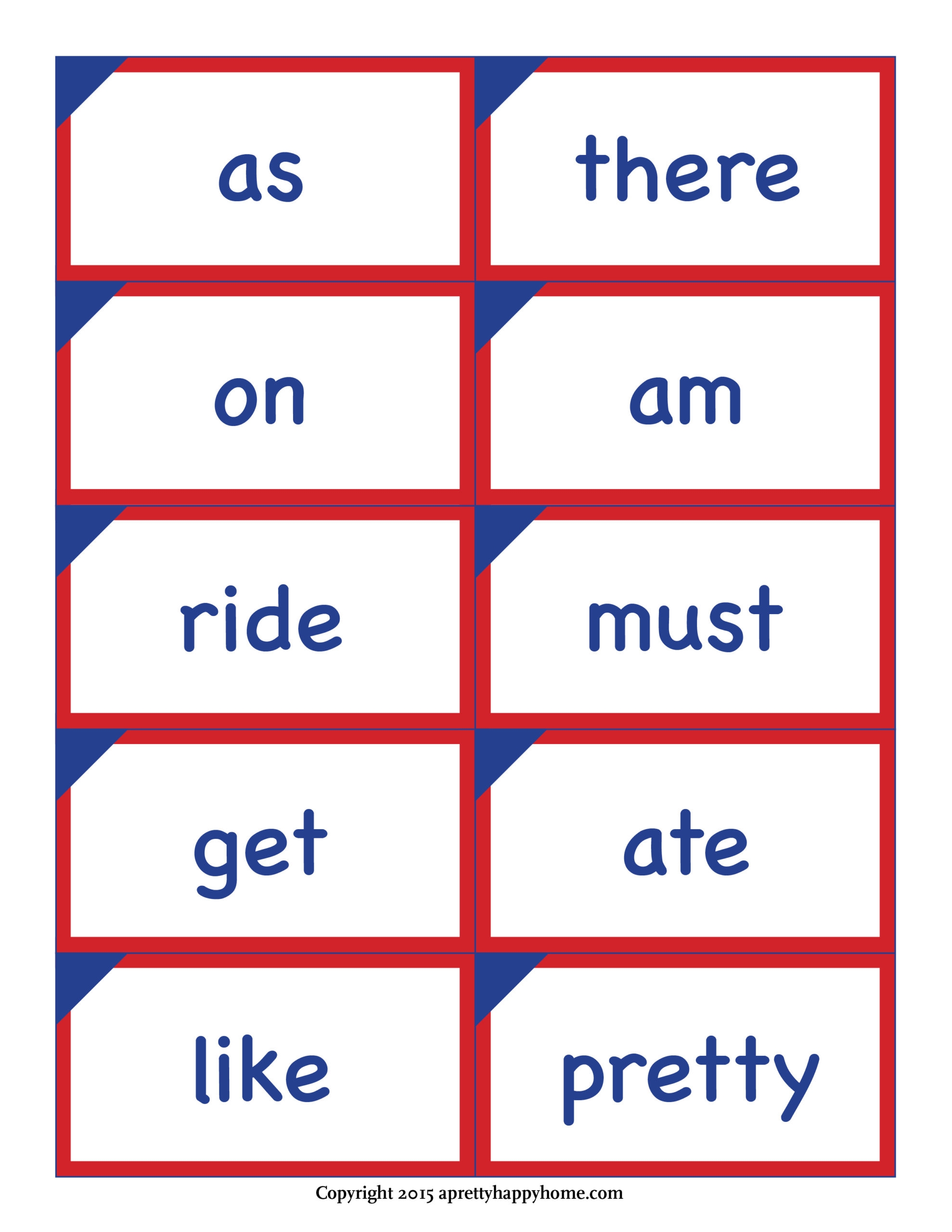 Free Printable Word Flash Cards Printable Flash Cards
