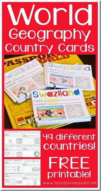 FREE Printable World Geography Cards
