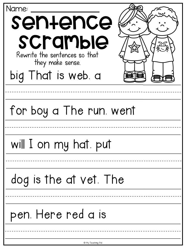 Free Printable Writing Sentences Worksheets For Kindergarten Writing 