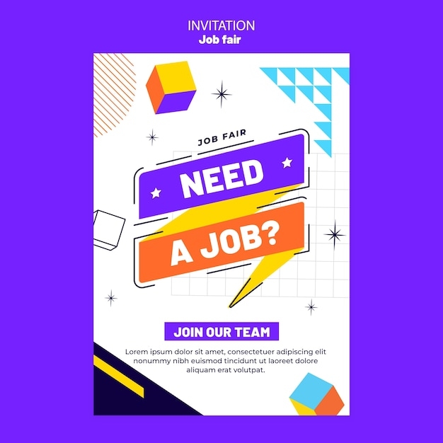 Free PSD Job Fair Invitation Template