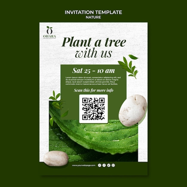 Free PSD Nature Invitation Template Design