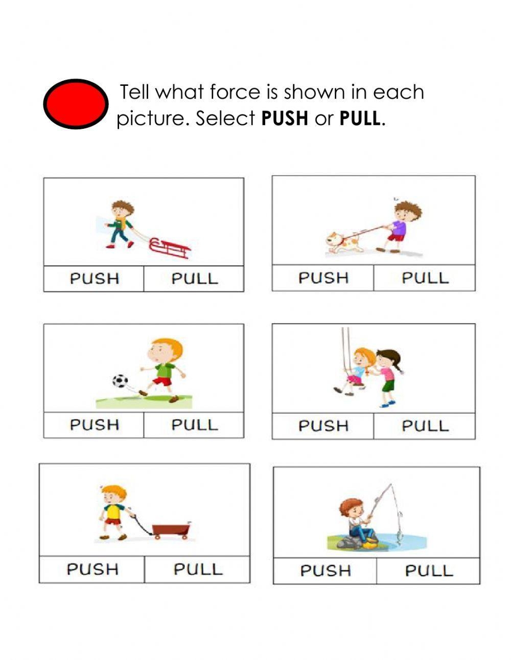 Free Push Pull Worksheet Download Free Push Pull Worksheet Png Images 
