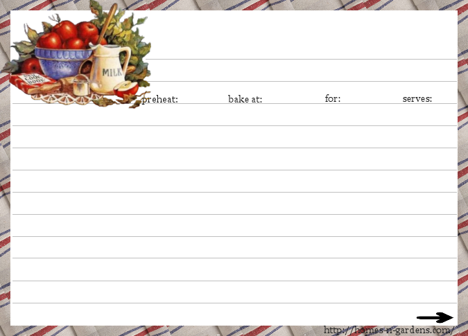 Free Recipe Cards 5x7 Lined Printable Templates