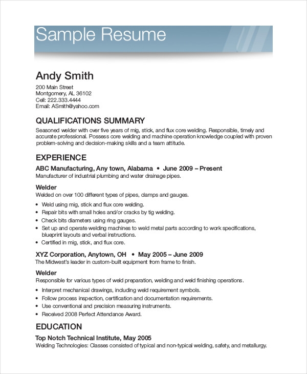 Free Resume Templates Printable