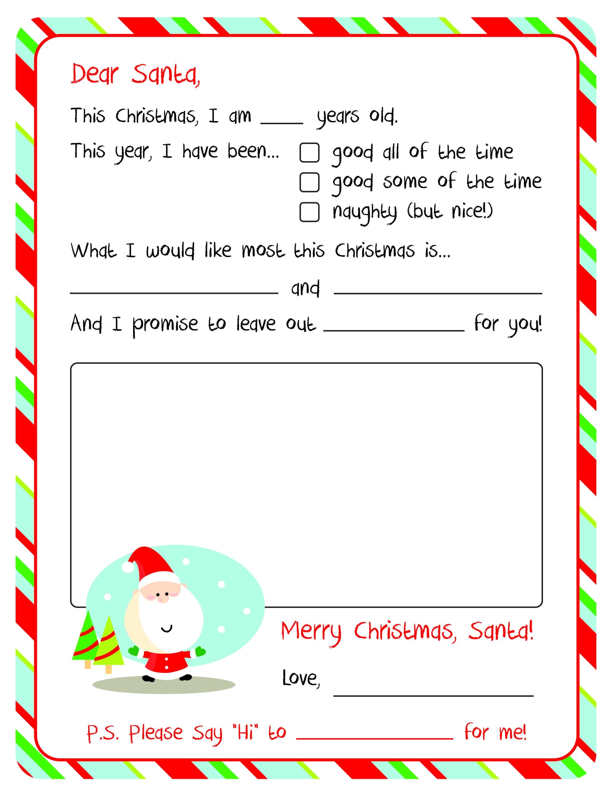 Free Santa Letter Template Printable Printable Templates