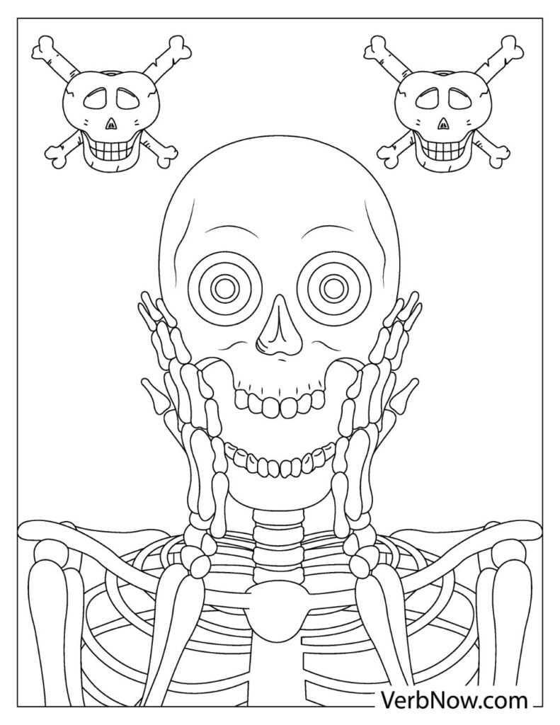 free skeleton coloring pages
