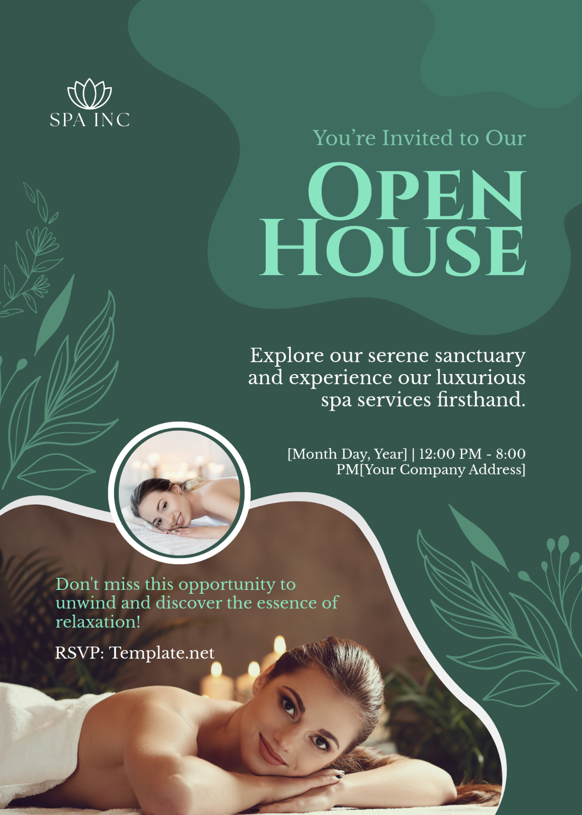 Free Spa Open House Invitation Template To Edit Online